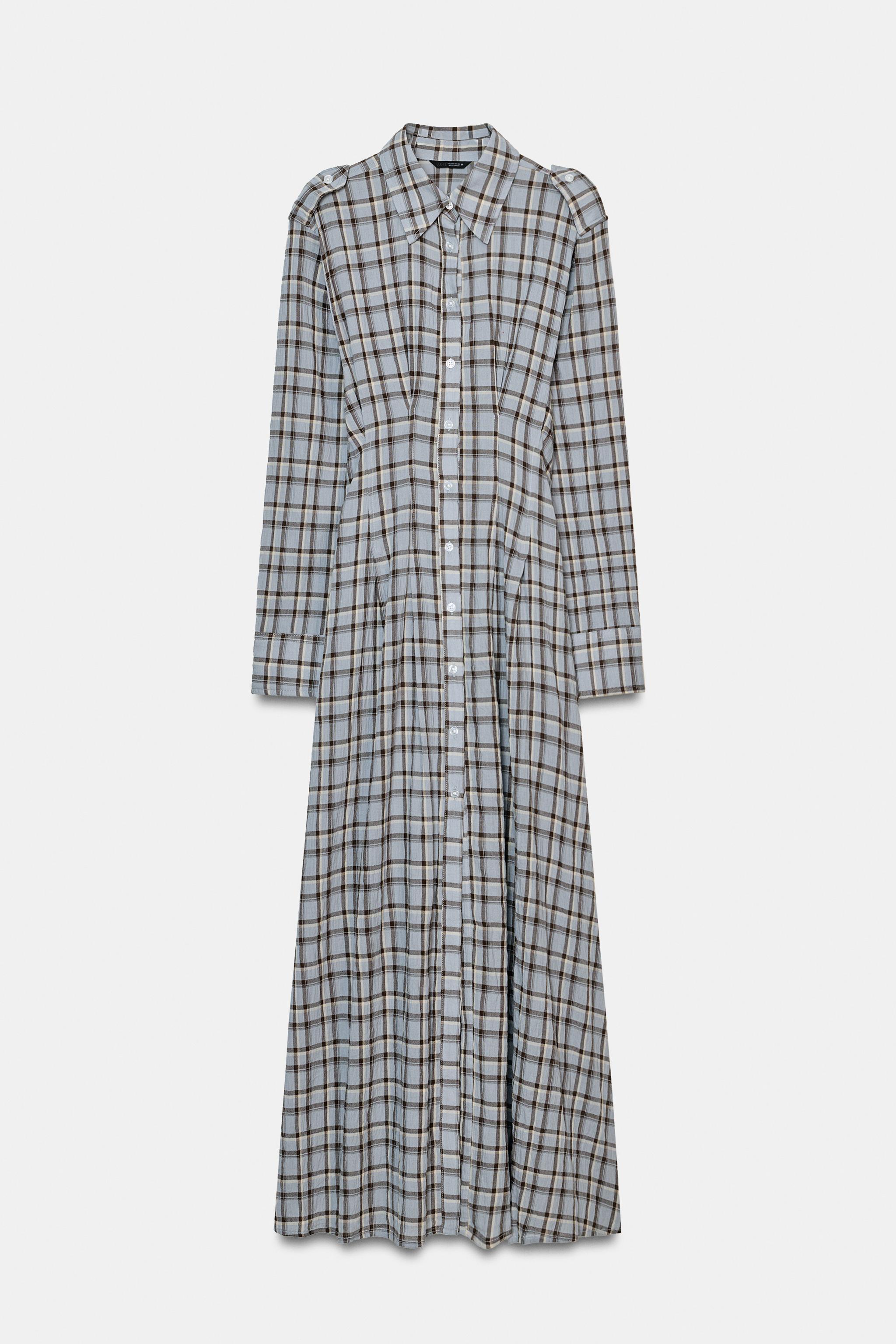 PLAID SHIRT DRESS